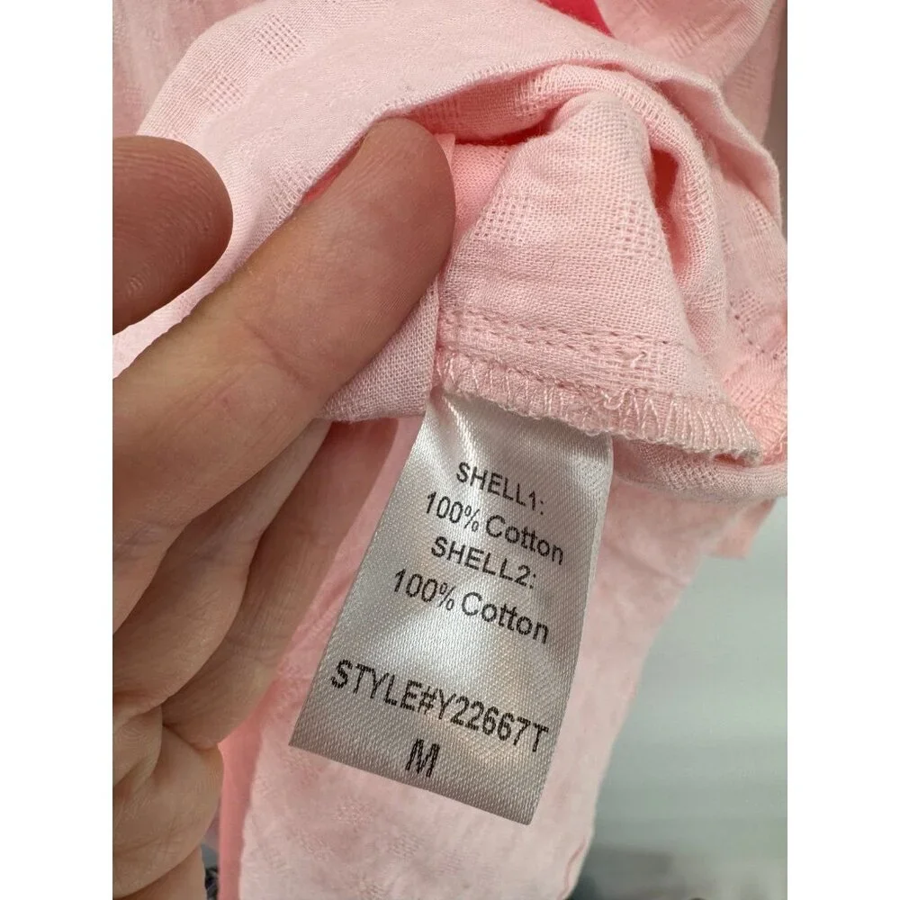 Pomander Place Pink Salt Lizzie Coverup Relexed Fit Gauzy Lightweight Size M - Picture 6 of 10